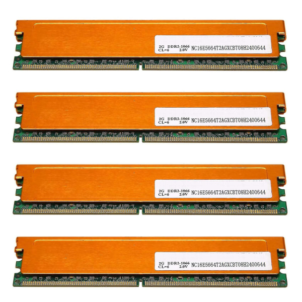 4x 2gb Ddr2 Ram-minne 1066mhz Pc2 8500 1.8v Pc Ram Memoria 240 Pins Kompatibel Med Intel Desktop-minne Dimm