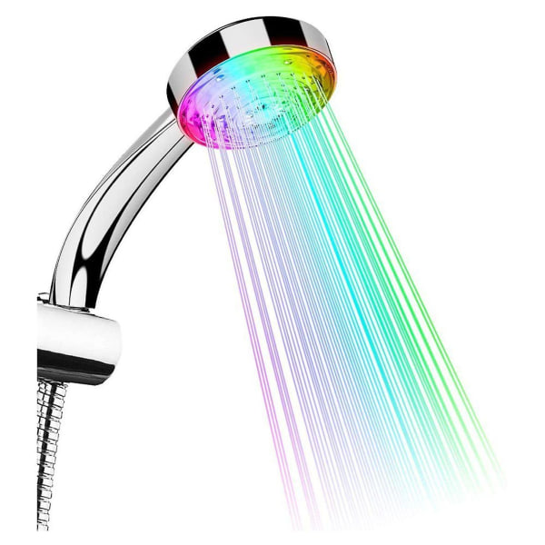 Färgglad duschhuvud Dusch Handdusch med färgskiftande 7-färgs ljus automatisk kran