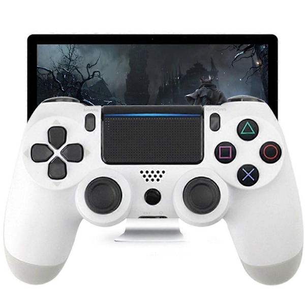 Trådløs Spillkontroll Ps4 Kontroller Bluetooth Dobbelt Hode Hode Håndtak Joystick Mando Spill Pad-hvit-