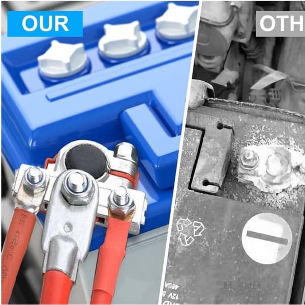 1 par messing 3-vejs 12V batteriterminal afbryder til bil/båd