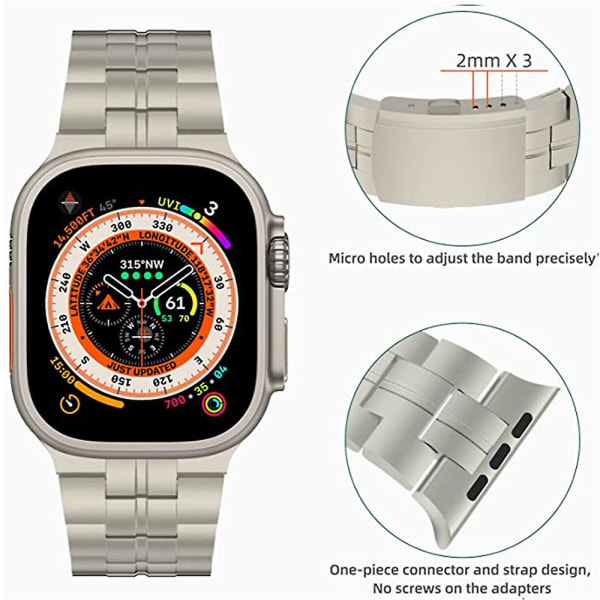 Lyxigt titanarmband för Apple Watch Ultra 49 mm 45 mm 44 mm 41 mm 38 mm armband i herrstil Titanium 42 till 49 mm