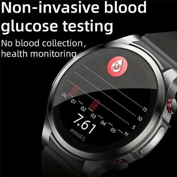 Blood Sugar Monitor Watch, Nyt Diabetic Watch Glucose Monitor Tryk Puls Sports Blood Gluc