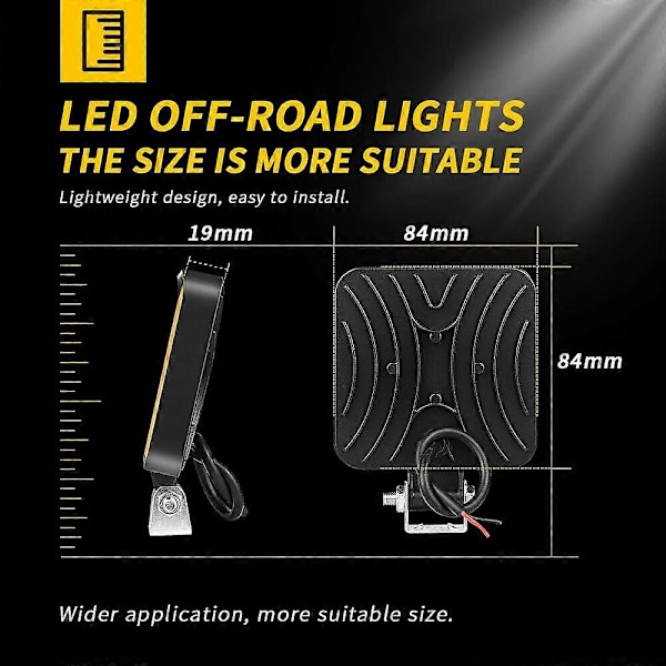 Bil LED Arbeidslampe 12V Mini Plast Kvadrat 16 Lys 48W Kjøring Ekstra Lys Modifikasjon Frontlys