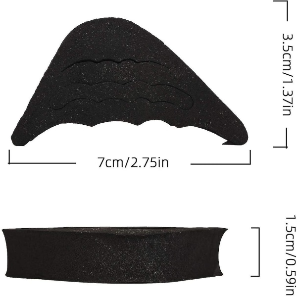 2 par Skofyllmedel Skokuddar Tåinnersulor Framfots-/tåinlägg Smärtskydd för överdimensionerade skor (svarta & kött)
