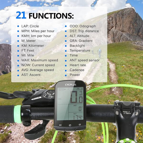 Smart GPS Cykelcomputer BT 4.0 ANT+ Trådløs Cykelcomputer Digital Speedometer Baggrundsbelysning IPX6 Acc