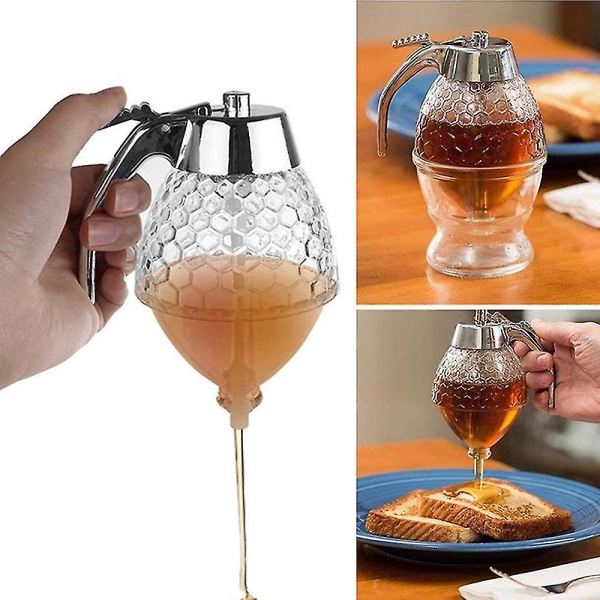 Honning sirup dispenser - 200 ml honning dispenser krukkebeholder uden dryp