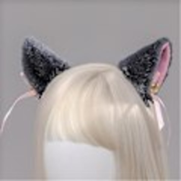 Katteører Hårbøyle Cosplay Jenter Plysj Furry Katteører Cosplay Kostyme Party Hårbånd for Kvinner Jenter Barn - Grå