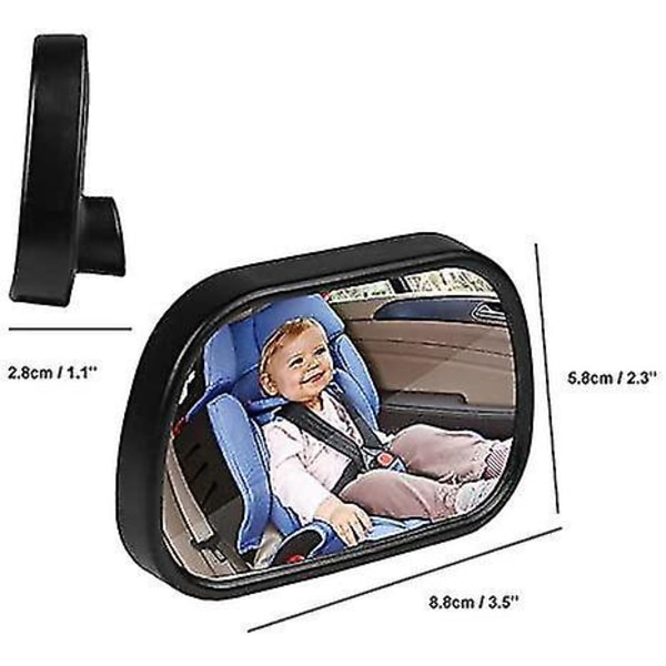 Bilinteriør Baby Observasjonsspeil - Rearview Mirror Baby Care Barneovervåking - 360 graders justerbar solskjerm Ryggespeil1110