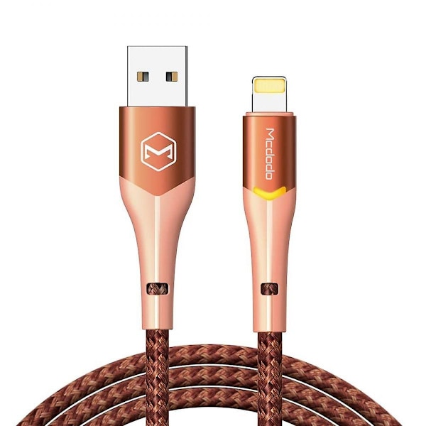 Usb till Lightning iPhone-datakabel och laddningskabel, stödjer snabbladdning och datasynkronisering (orange, 1,8 m), nylonflätad, USB-A, kompatibel med iPhone 13/13