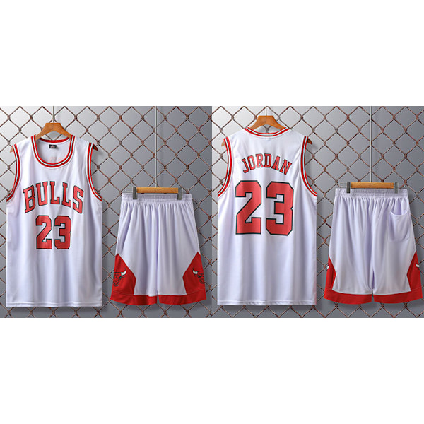 Michael Jordan No. 23 Koripallopaita Setti Bulls Uniform Lapset Aikuiset Valkoinen Koko 30 (155-160cm)