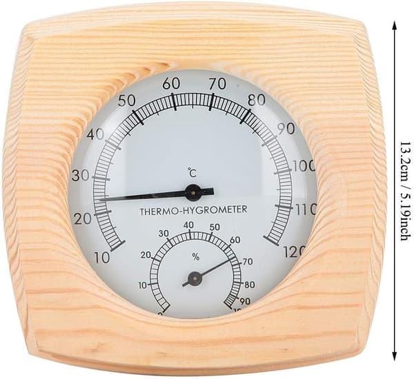 Hygrotermograf Termometer Hygrometer for Badstue i Tre