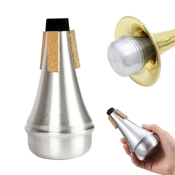 Trompetdempende lyddemper, tilbehør til musikkinstrumenter, sølv 1 stk