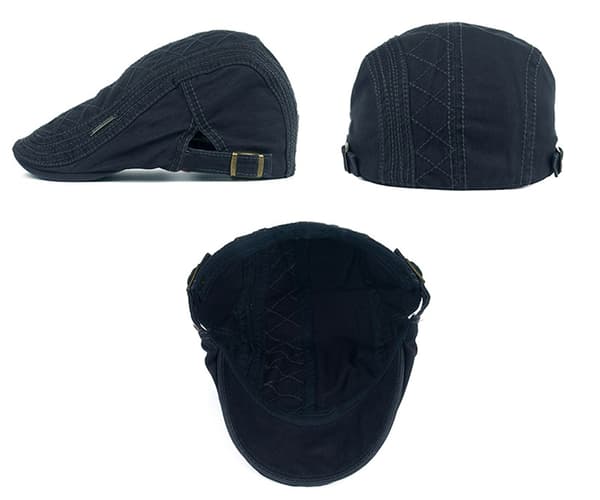 Stycken Herr Bomulls Flat Cap - Vintage Stil, Basker, Svart