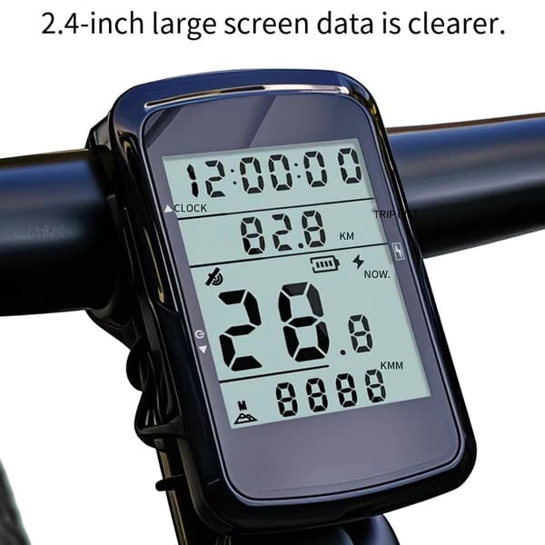 Genopladelig Trådløs Cykelcomputer, Multifunktionel Cykelcomputer Hastighedsmåler med LCD-display
