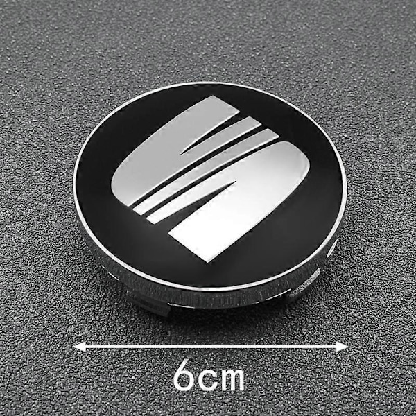 4-pakke 60mm Bilhjul Senternav Deksel Felgdeksel Logo Klistremerke Tilbehør for Seat Ibiza 6j 6l Fr Atca Altea Xl Leon 2 Leon