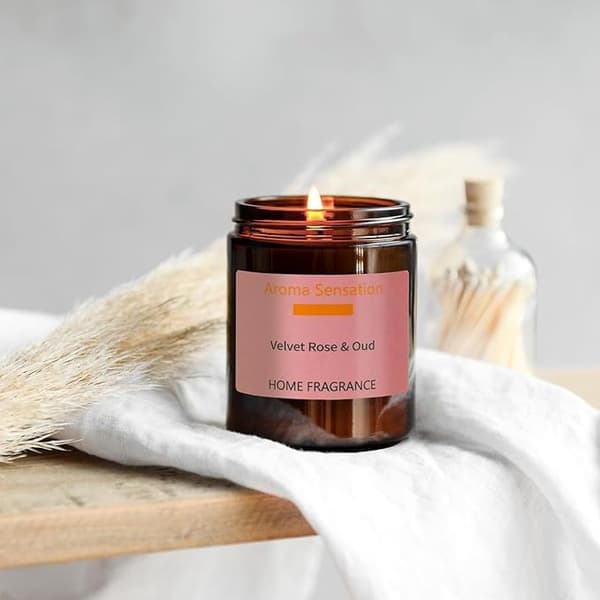 Rose Glass Sojalys, 80t lang brennetid, Elegant gave til kvinner