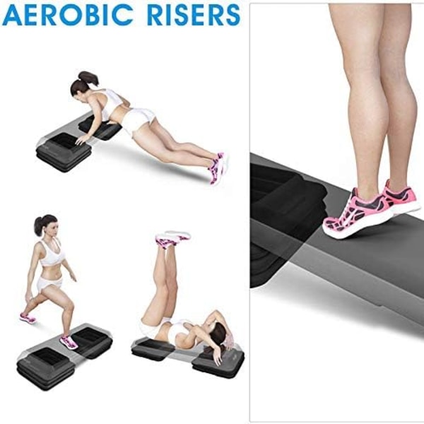 Säädettävä aerobic-stepperi kuntosalille, fitness-stepperi, treenimatto, poljin, korotettu pohjalevy, kuntoiluvälineiden lisävarusteet