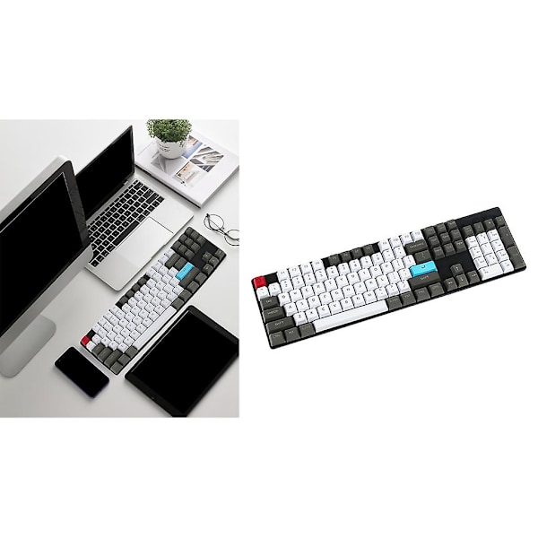 104 PBT-tastaturhættesæt OEM-profiltastaturhætter til Cherrymx-switche 104 taster Gaming mekanisk tastatur Gaming DIY-tilbehør