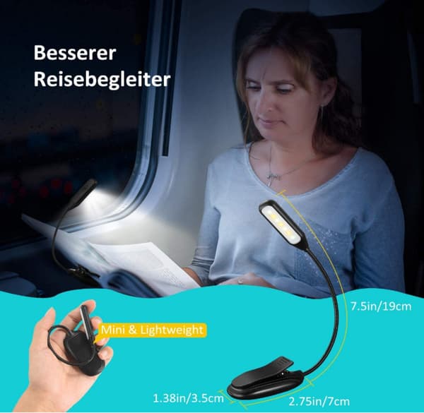 Leselys til bokhylle, boklys, 3 fargetemperaturmoduser, nattlys