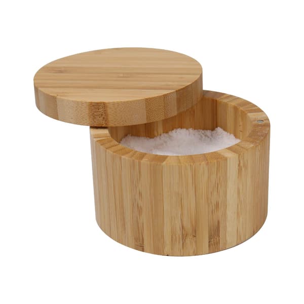 Totally Bamboo Salt Cellar Bambu Förvaringslåda med Magnetiskt Svängbart Lock, 177 ml Kapacitet