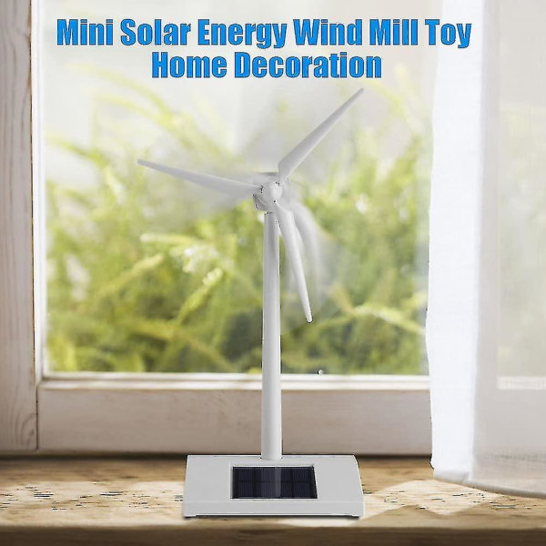 Aurinkovoimalla toimiva tuuliturbiinilelu, aurinkovoimalla toimiva tuulimylly lasten lelu, pienoismalli aurinkovoimalla toimiva lasten tuulivoimala Kotipuutarha Toimistokoristelu Educati