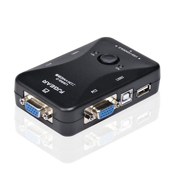 KVM Switch 1080P HD Ljuddelning KVM Switch för USB Keyboard Mus Monitor Adapter