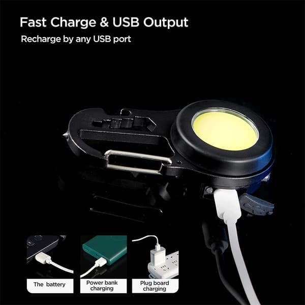 Multifunktionel Bærbar USB Mini Nøgleringslygte