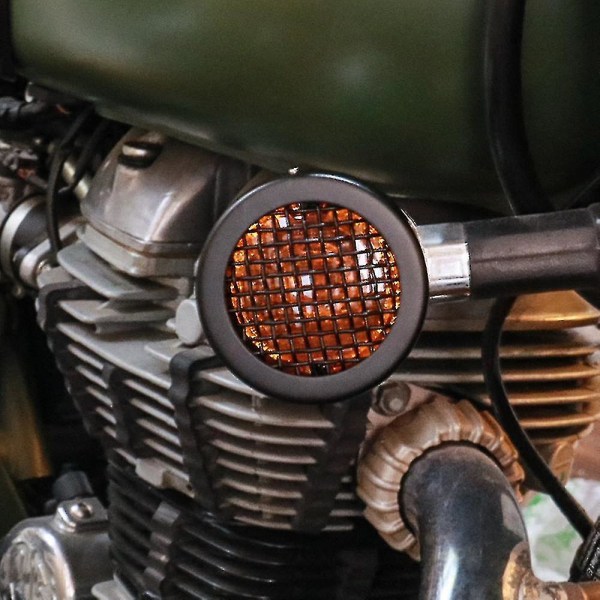 Motorcykel Fram Bak Blinkers Indikator Grill Ram Bezel Skydd Svart För Royal Enfield Classic 500