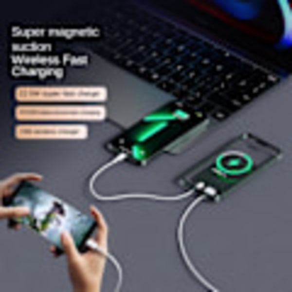 Magnetisk Bærbar Lader 20000 mAh Hurtiglading 22.5W Bærbar MagSafe Power Bank Lilla 20,000 MA Lilla