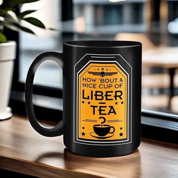 Keramisk mugg för Helldivers 2, 33 cl Liber-Tea kopp, tål diskmaskin, tål mikrovågsugn, lämplig för te, kaffe och drycker A