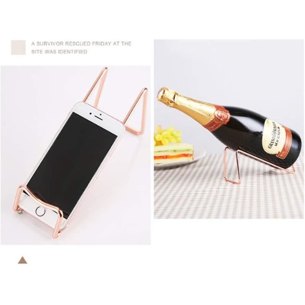Creative Metal rødvinsreol Enkelt vinflaskeholder rack Display til hjemmets stue vinreol (rose-guld)