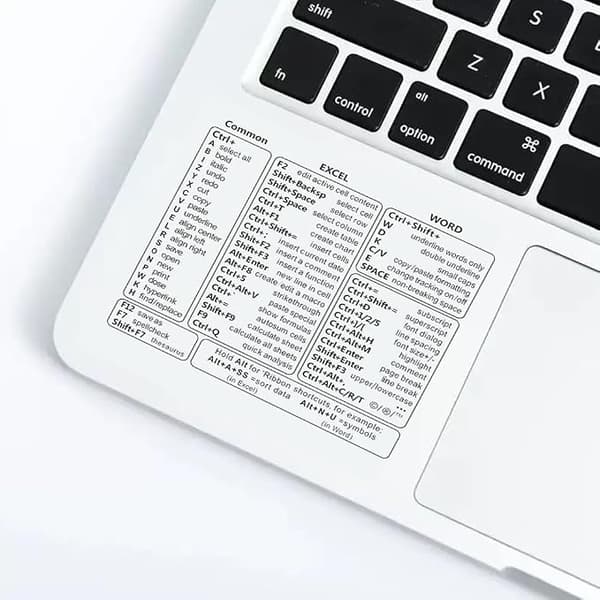 Tangentbordsdekaler - Referensguide för genvägstangenter perfekt för att arbeta hemifrån (Transparent)