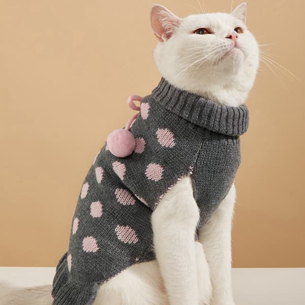 Hundegenserklær med Vinter Varm Hund Julegensere Pullover Hjerte, Rød+grå L kode
