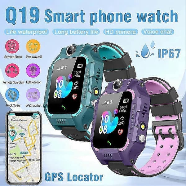 Q19 Smartklocka för barn Telefonsamtal SOS LBS Plats Röstchatt Samtal Barn Smartklocka för barn Smartklocka Presenter