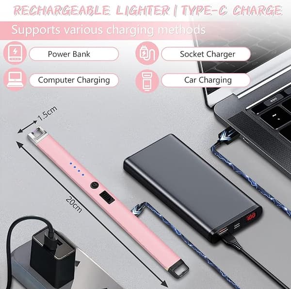 Lysere Flameless, Oppladbar Elektrisk Lighter for Camping, Fest