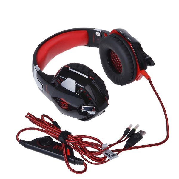 Kablet headset E-gamere Usb Led lys øretelefoner hodetelefoner for jenter gutter sport