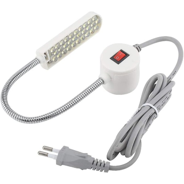 30 LED-symaskinsljus som fungerar svanhalslampa med magnetisk bas för hem eller symaskin (220V)
