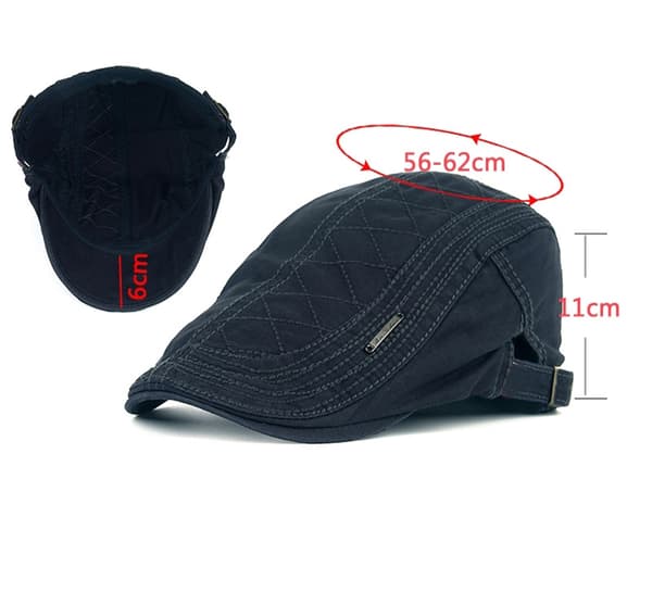 Stycken Herr Bomulls Flat Cap - Vintage Stil, Basker, Svart