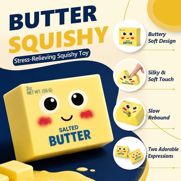 Smör Squishy, Långsam Återhämtning Kläm Stressavlastningsleksak
