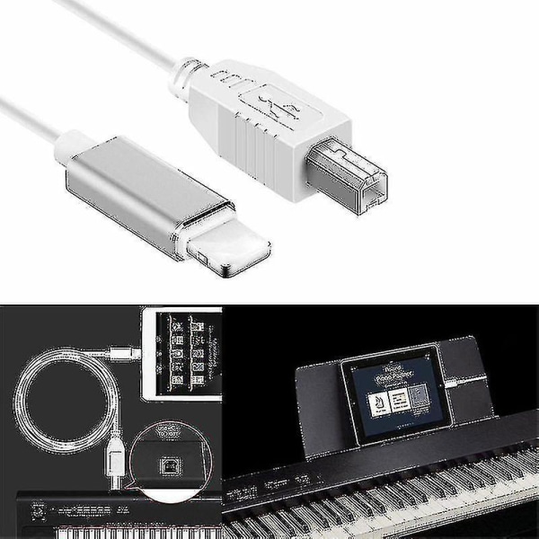 Lightning to Type-b Midi Keyboard Converter USB 2.0 -kaapeli iPhone 7 8 X Ipadille