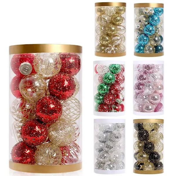 25 stk. glitter julekuler i plast