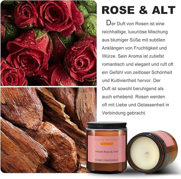 Rose Glass Sojalys, 80t lang brennetid, Elegant gave til kvinner