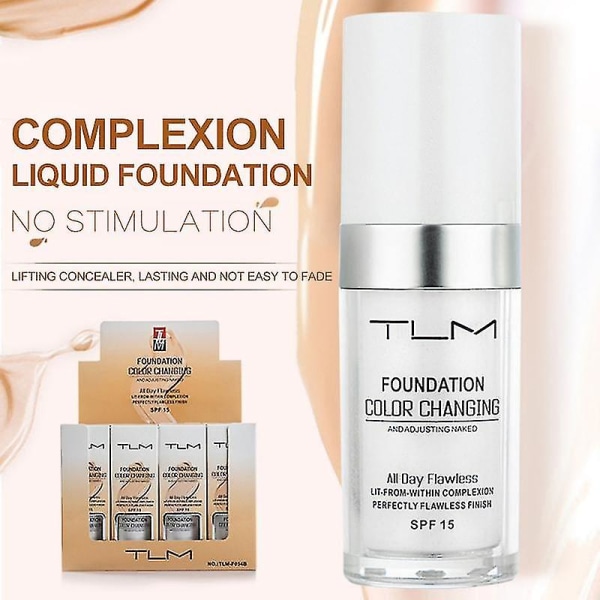 2 stk. Tlm Flawless Farveskiftende Foundation Makeup Hudtone Matching Concealer