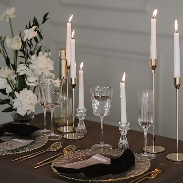 16 rene paraffin- og bomuldsvægebloklys, 18 cm - Langtidsholdbare, uden duft, perfekte til dekoration, ceremonier og begivenheder - Hvide