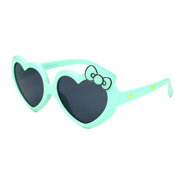 Polariserte solbriller fra myk gummi, hjerteform for barn til fleksibel innfatning og beskyttelse for barn, gutter og jenter i alderen 3-10