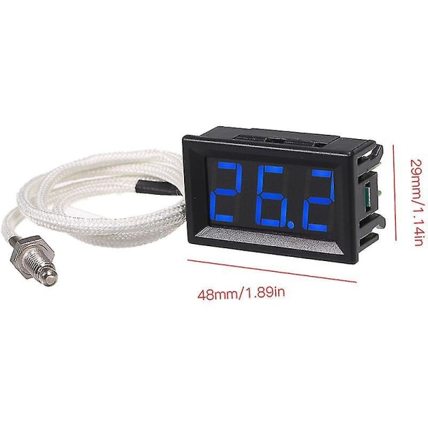 Digital termometer -30~800 grader C, blått ljus
