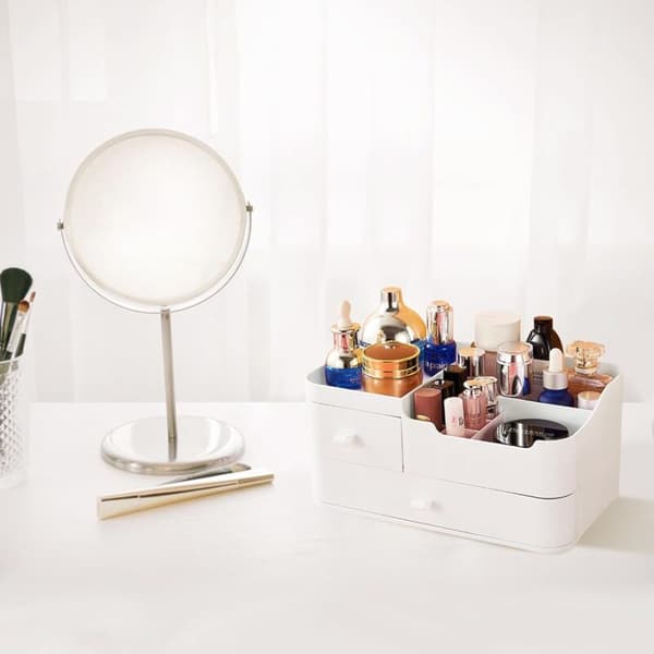 Make-up kosmetikopbevaringsorganizer med 2 skuffer til kommode