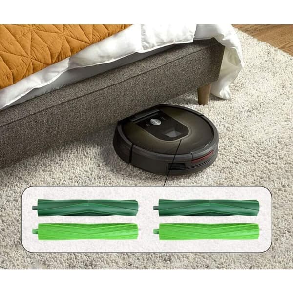4 gummibørster for iRobot Roomba i7 i3 i4 i6 i8 j7 E5 E6 E7 - Erstatningsbørstekassett deler