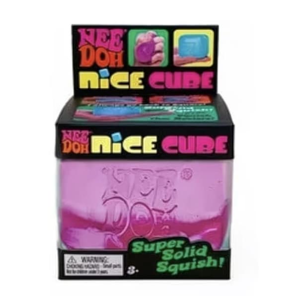 Schylling NeeDoh Nice Cube – Blå Sensorisk Klämleksak med Supertillfredsställande Klämbarhet 粉色