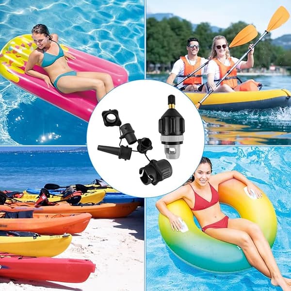 SUP luftventiladapterkit 4 munstycken uppblåsningsanslutning för paddelbräda kajak uppblåsbar båt simring